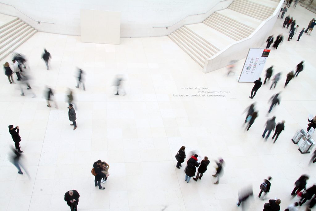 Exhibitions - how to be seen! 1 blur crowd indoors 950902